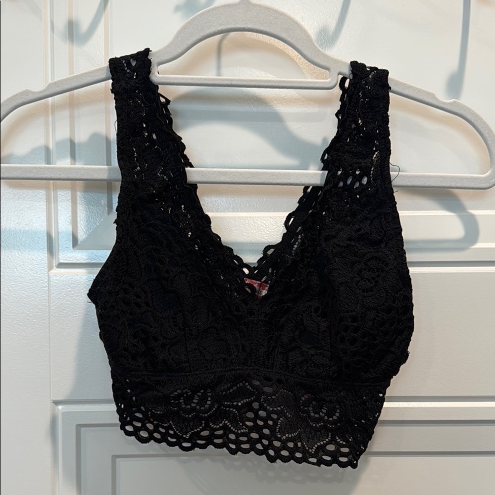 Altar'd State Black Lace Bra with Scalloped Edges